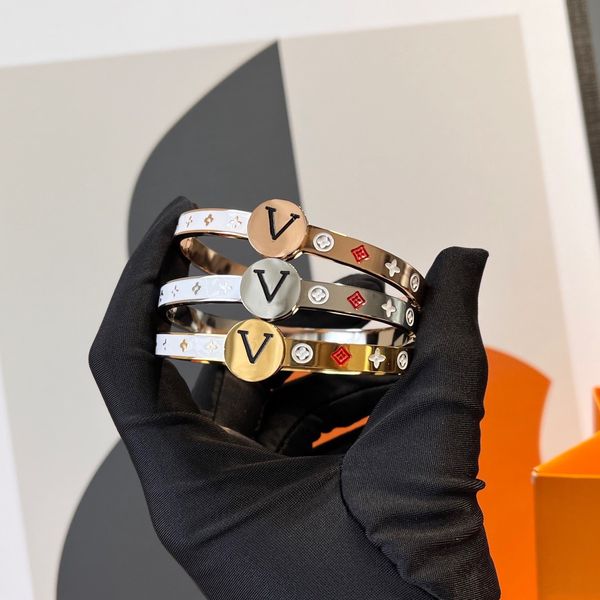 

new style bracelets women bangle luxury designer jewelry 18k gold plated stainless steel wedding lovers gift bangles accessories wholesale, Black