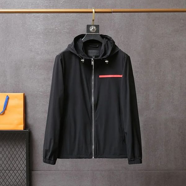 

designer men's jacket hoodies windbreaker coats summer men women zipper long sleeve thin casual jacket couple windproof sunscreen hoode, Black;brown