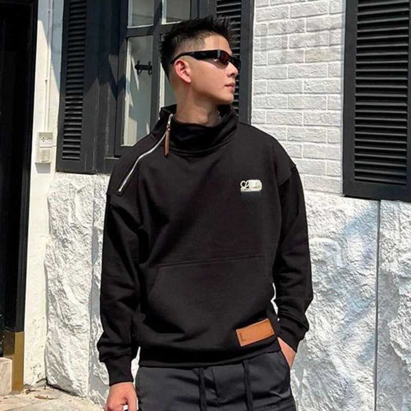 

men's hoodies & sweatshirts designer sweater mens hoodie embroidery zip pullover overcoat men women casual loose oversize sweatshirt bl, Black