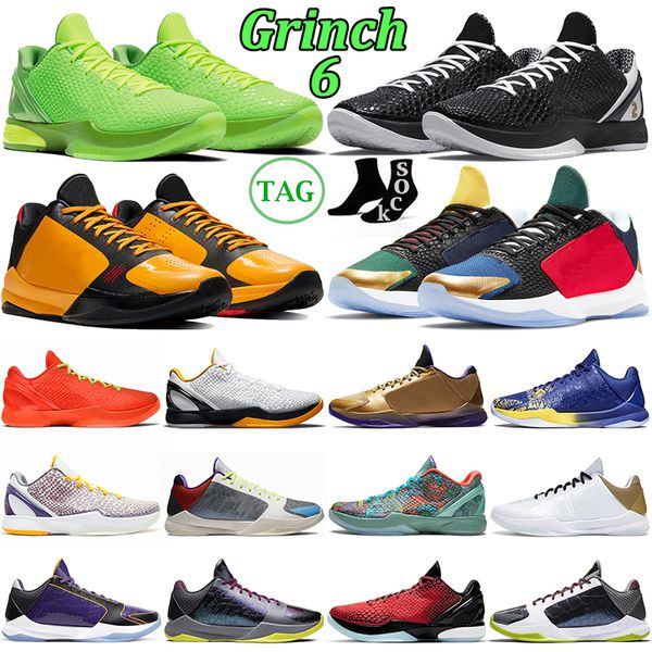 

mamba 6 basketball shoes men protro reverse grinch mambacita hall of fame del sol alternate bruce lee lakers metallic gold mens trainers sne