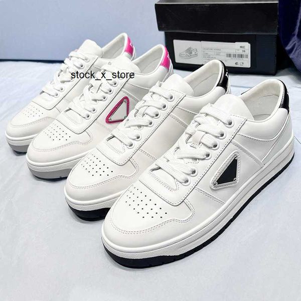 

casual shoes 2022 new p triangle sports casual women's color matching low board flat bottom lace up small white shoes, Black