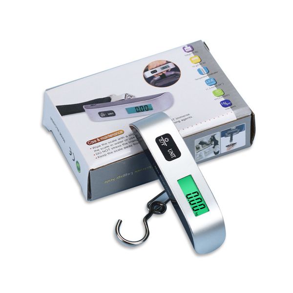 

portable mini electronic scales lcd display electronic hanging digital luggage weighting scale 50kg*10g 50kg /110lb weight balance scales dr