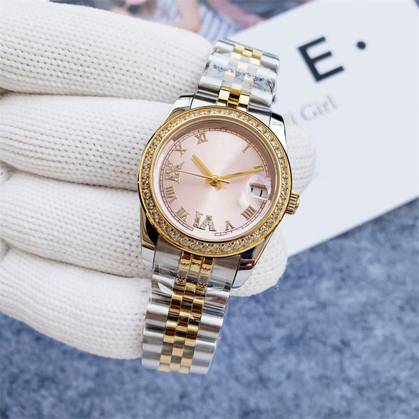 

watch automatic mechanical womens watches 31mm silver wristband waterproof all stainless steel wristband fashion designer wristwatch a38, Slivery;brown