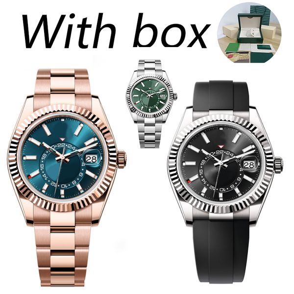 

dhgate mens watch sky 42mm designer luxury date dual rotation 904l stainless steel sapphire waterproof case watch fully automatic mechanical, Slivery;brown