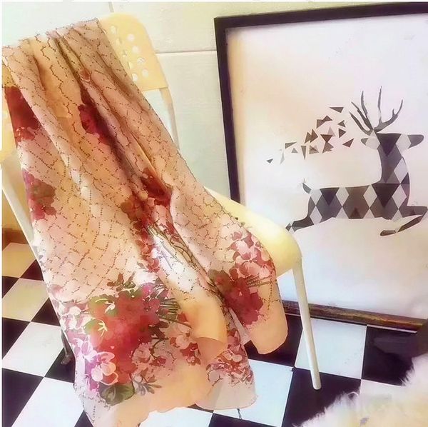 

100% silk scarf fashion print pattern ladies collar 180*90cm designer scarfs women outdoor beach shawl silk scarves, Blue;gray