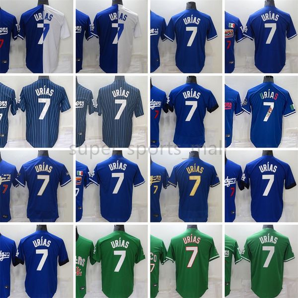 

new baseball jersey 7 julio urias green blue city stitched jerseys men size s--xxxl, Blue;black