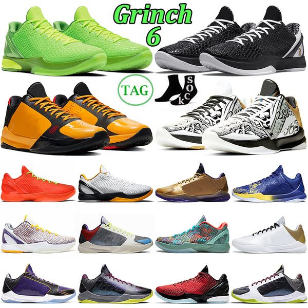 

mamba 6 basketball shoes men protro reverse grinch mambacita hall of fame del sol alternate bruce lee lakers metallic gold mens trainers sne