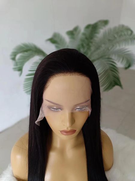 

180% full lace wig with 4c hairline edge brazilian human hair wigs, Black;brown