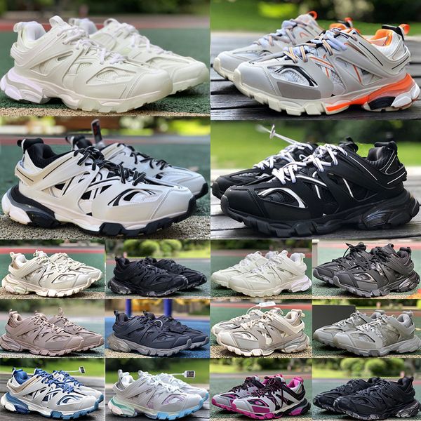 

track 3 running shoes luxury brand tracks 3.0 triple white black tess.s. gomma leather trainer nylon printed platform trainers runners shoe