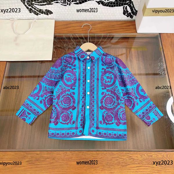 

2023 kids clothing baby long sleeved shirt complex printing blouses summer fashion products shirt size 110-170 cm, White;black