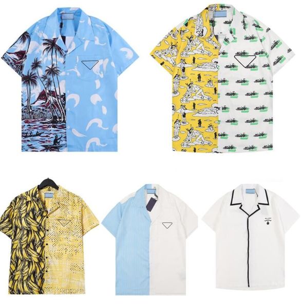 

Mens Designer Shirts Summer Short Sleeve Casual Shirts Fashion Inverted Triangle Loose Polos Beach Style Breathable Tshirts Tees Top Clothing Multi Styles M-3XL, Q03