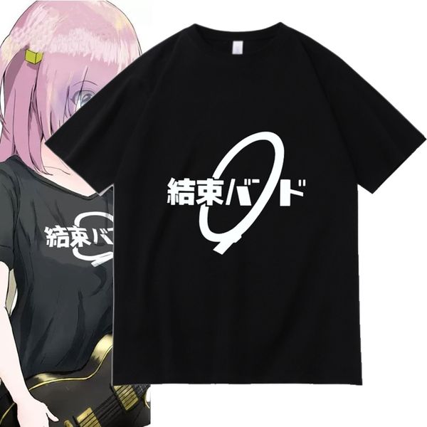 

men's t-shirts anime cos bocchi the rock hitori gotoh ijichi nijika cotton casual short t-shirt tee tshirt 230414, White;black