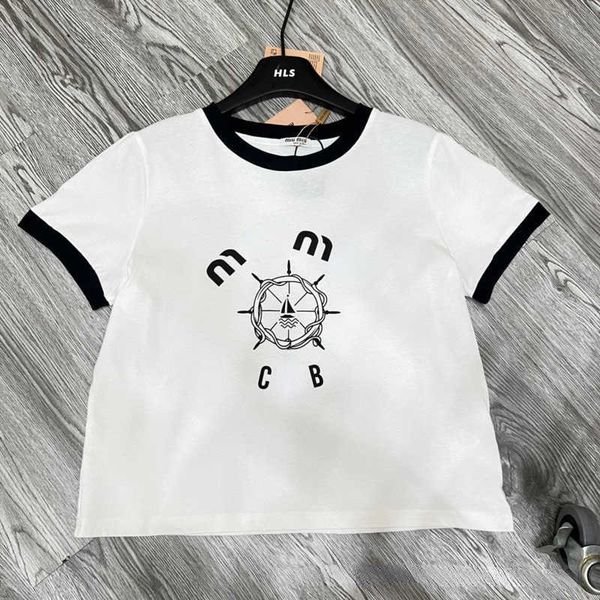 

summer womens t shirt miu designer t shirt women casual short sleeved cotton pullover tee luxury women loose sweatshirt 842, White