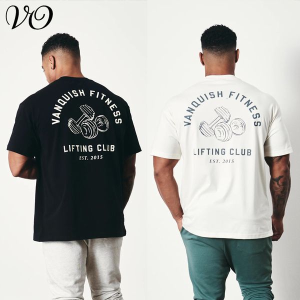 

men's t-shirts summer men's t-shirts gym running training cotton round neck oversized t-shirt fashion men clothing fitness clothes, White;black