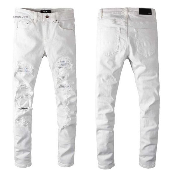 

2023 new arrivals mens luxury designer denim jeans holes trousers jean coolguy biker pants man clothing #625, Blue