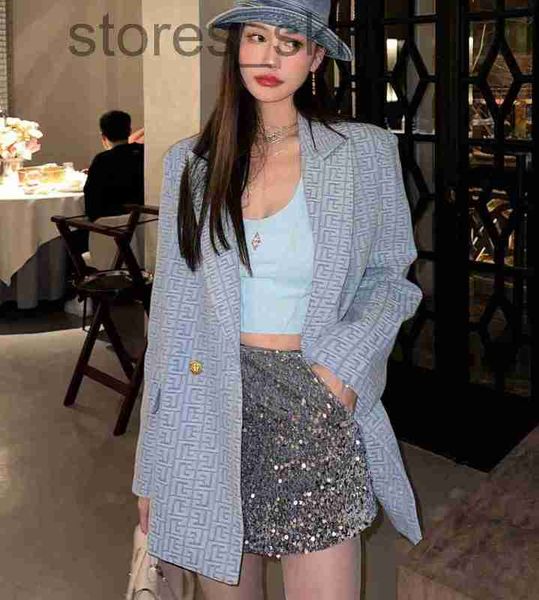 

women's jackets designerluxury 2023 women's brand jacket new spring letter print western suit jacket coat designer fashion ootd le, Black;brown