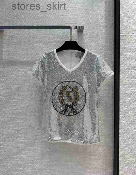 

women's t-shirt designermilan runway 2023 new spring summer o neck short sleeve print designer tees brand same style t-shirt 1213-22 5, White