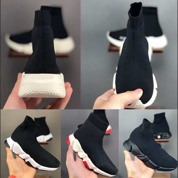 

kids sock shoes classic childrens casual shoes for boys and girls outdoor sports athletic sneakers size 24-35, Black