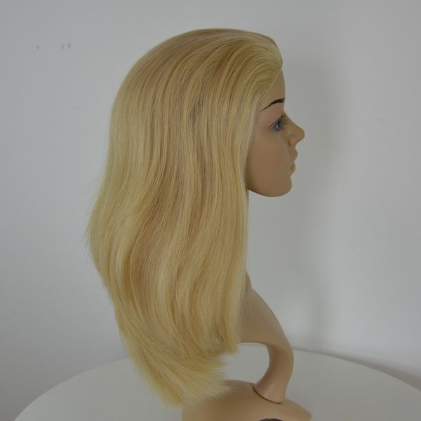 

blonde jewish kosher bandfall wigs mongolian human remy hair silky straight light color band fall wig style 1 2 3 big small no llayer 140% d, Black;brown
