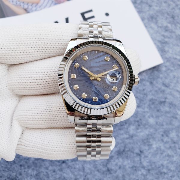 

watch automatic mechanical mens watches 41mm silver wristband waterproof all stainless steel wristband fashion designer wristwatch a37, Slivery;brown
