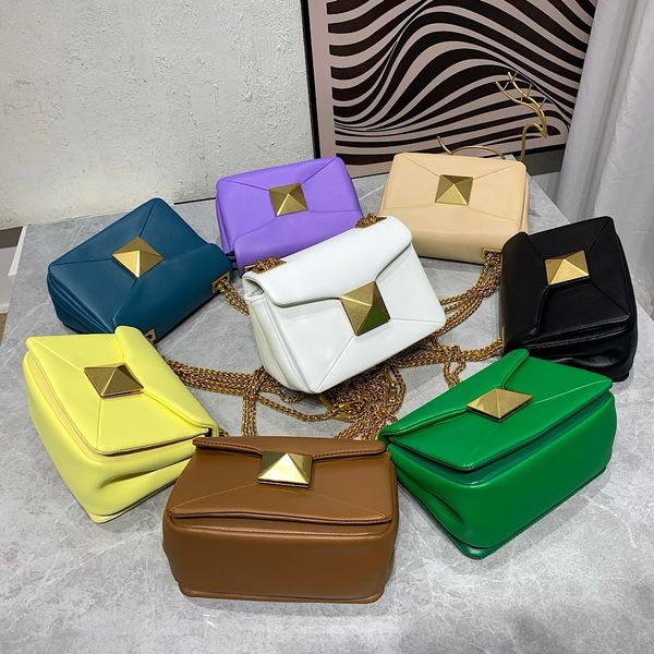 

lady one stud nappa bag with chain clutch design decorated with maxi stud at the front woman designer crossbody bag in 2 size