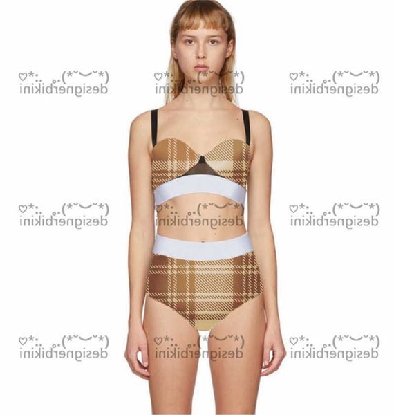 

designer bikini plaid bikinis padded push up women's designer swimsuits outdoor beach tourism vacation bandage khaki swimwear, White;black