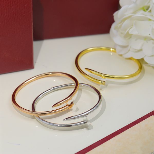 

luxury fashion women bangle cartiity screw bangles diamond stainless steel 18k gold plated party wedding couple gift love trend designer wom, Black