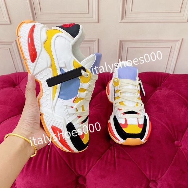 

mens fashion sports shoes white rainbow heel trainer womens casual runner sneakers outdoor, Black