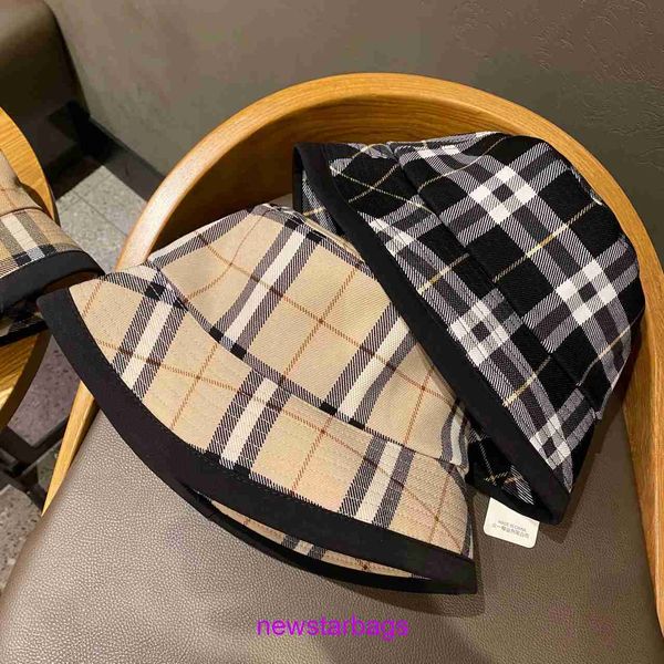 

brand designer burbberys hat online store doublesided plaid fisherman hat for children autumn and winter korean version fashionable casual b, Blue;gray