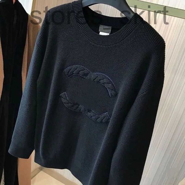 

women's sweaters designer2023 advanced version womens sweaters france trendy clothing c letter graphic embroidery fashion round neck zk, White;black