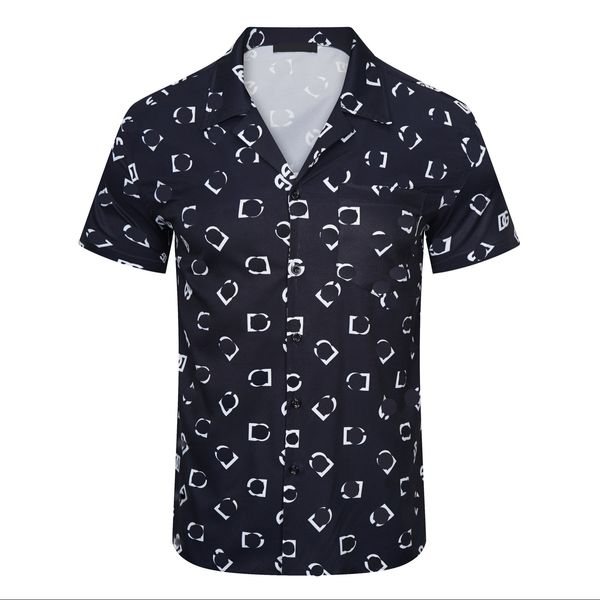 

designer shirt mens button up shirts print bowling shirt floral casual shirts men slim fit short sleeve dress hawaiian t-shirt d33, White;black