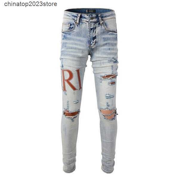 

men's jeans 2023 mens designer distressed ripped biker slim fit motorcycle denim for men fashion jean mans pants pour hommes 175zsy, Blue
