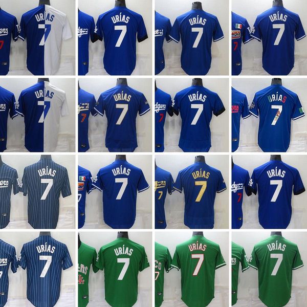 

7 julio urias 2022 new baseball jerseys mens blue green stitched jersey coutom women youth, Blue;black