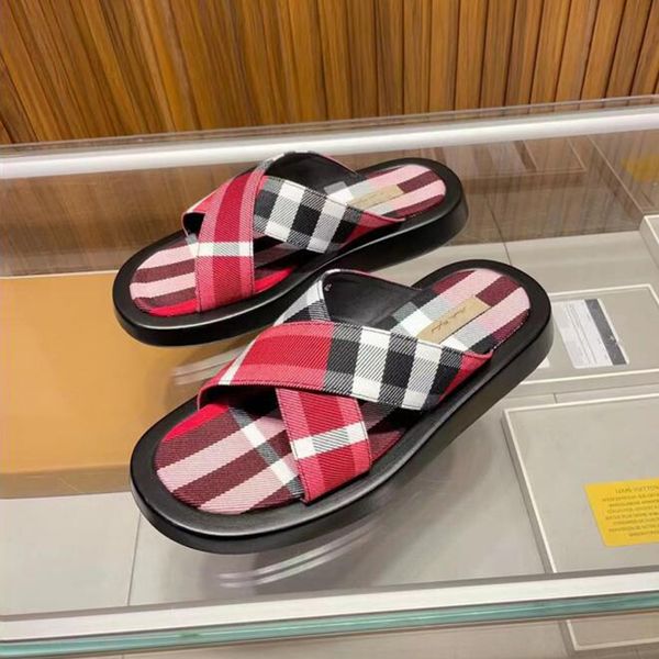 

fashion men vintage beach slippers sandals pool fun onyx resin flats cross canvas striped double ankle front strap slides popular platform s, Black