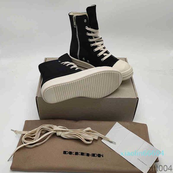 

dress shoes rick canvas sneakers for men and women owens shoelaces high soled boots casual shoes 4l8e, Black