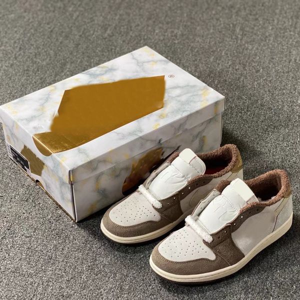 

authentic 1 low year of the rabbit shoes sail university red brown men women sports sneakers with original box size 36-47.5