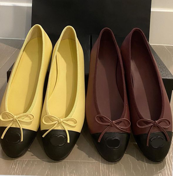 

luxury designer cotton woman channel slipper tweed grosgrain man ballerinas sandale leather ballet shoe rubber cc flat shoes mule ribbons la, Black
