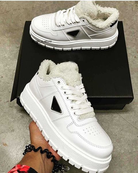 

super quality daily wear winter soft shearling sneakers shoes women enameled metal triangle white black leather lady comfort casual walking