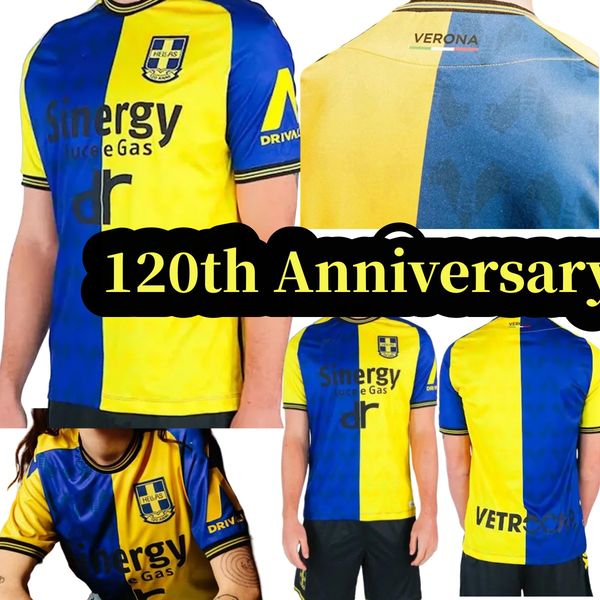 

hellas verona 23 24 soccer jerseys 2023 special 120th anniversary faraoni barak lazovic kalinic caprari ilic simeone home men football shirt, Black;yellow