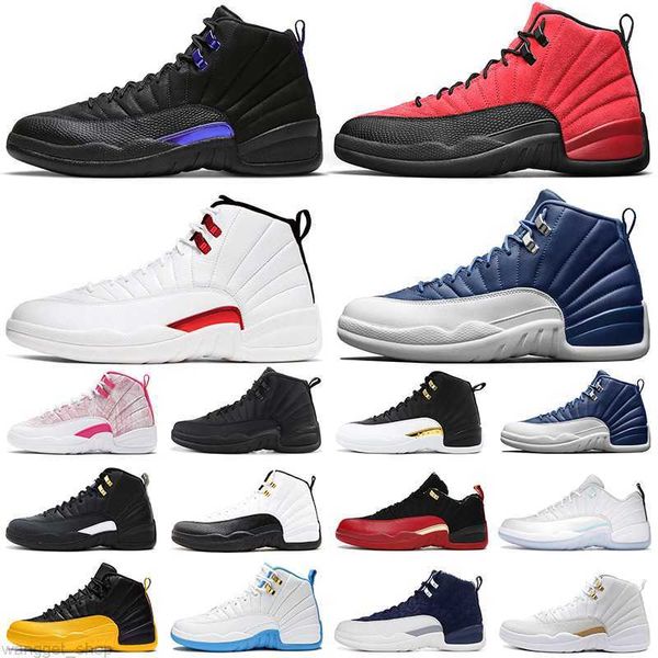 

men basketball shoes 12s 12 bowl easter dark concord ovo playoffs reverse flu game royal indigo taxi cherry women mens trainers good, Black