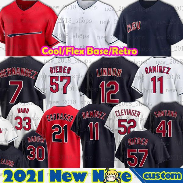 

shane bieber jose ramirez bobby bradley cleveland baseball jersey austin hedges andres gimenez amed rosario steven kwan myles straw josh nay, Blue;black