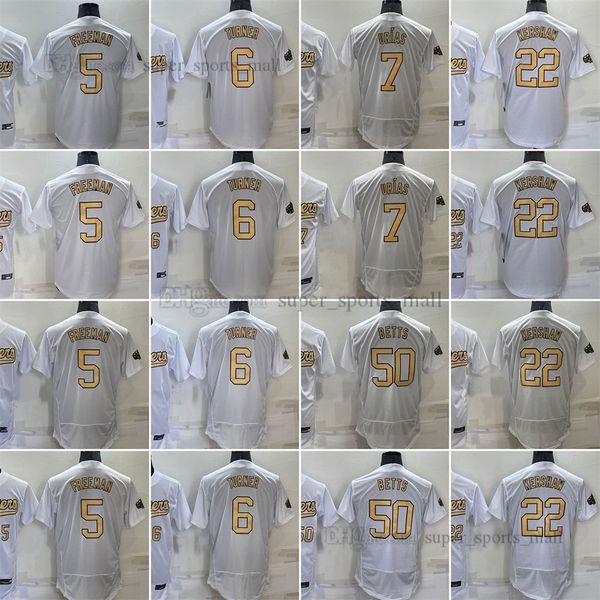 

50 mookie betts all-star baseball jerseys 7 julio urias 6 trea turner 22 clayton kershaw 5 freddie an jersey men women youth size s--xx, Blue;black
