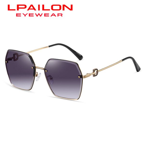 

2023 d female sunglasses for women, uv protection, sun protection, sunglasses, driver's driving frameless large glasses 77186, White;black