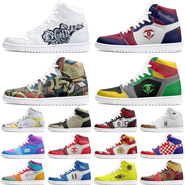 

winter autumn Customized Shoes 1s DIY shoes Basketball Shoes black blue damping men 1 female 1 Anime Customized Character Leisure Trend Outdoor Shoes