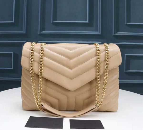 

real authentic quality designer loulou bag large shoulder chains crossbody clutch bags purses genuine calfskins leather grosgrain lining