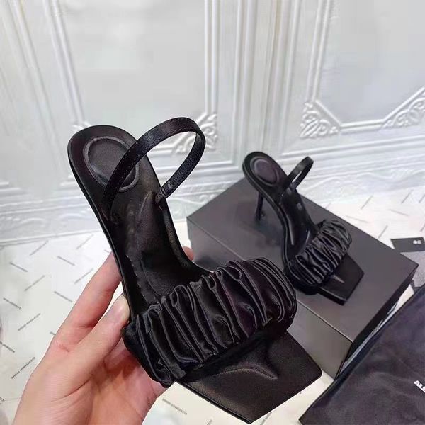

sandals designer shoes burst flash rhinestone veneer women's fine heel european and american style luxury sandals, Black