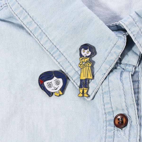 

ghost mother brooch cute anime movies games hard enamel pins collect metal cartoon brooch backpack hat bag collar lapel badges, Blue
