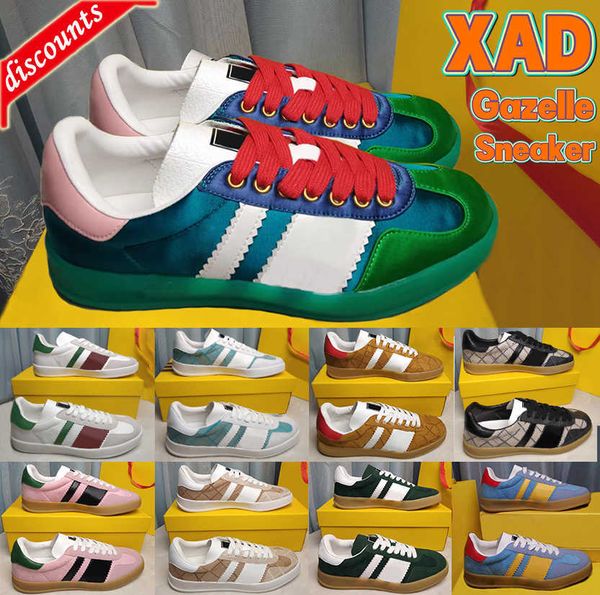 

gazelles fashion xad sneaker men women casual shoes white suede white green burgundy blue silk aqua beige ebony canvas designer sneakers men, Black