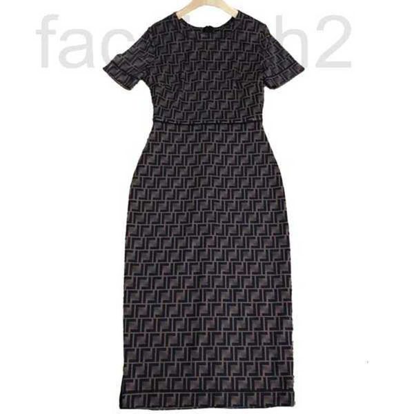 

casual dresses designer classic vintage knit dress fashion letter women pattern knittedshort sleeve womens clothing crew neck autumn knits f, Black;gray