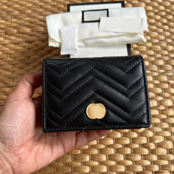 

genuine leather luxury cardholders women's designer bag double g marmont wallet mens passport card holders purses wallets pouch keychai, Brown;gray